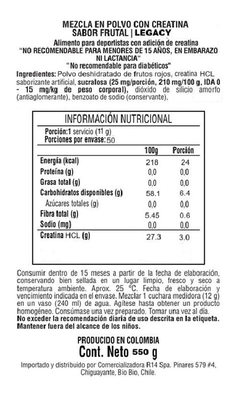 LEGACY CREATINA HCL 50 SERVICIOS - Imagen 2