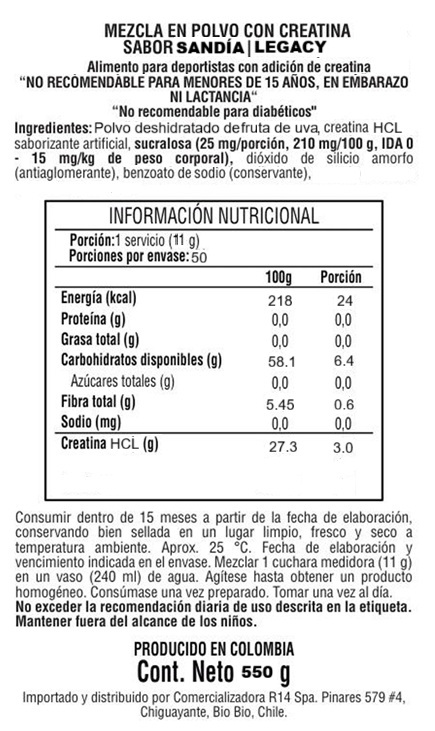 LEGACY CREATINA HCL 50 SERVICIOS - Imagen 3